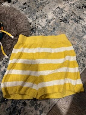 Free people yellow and white striped shorts